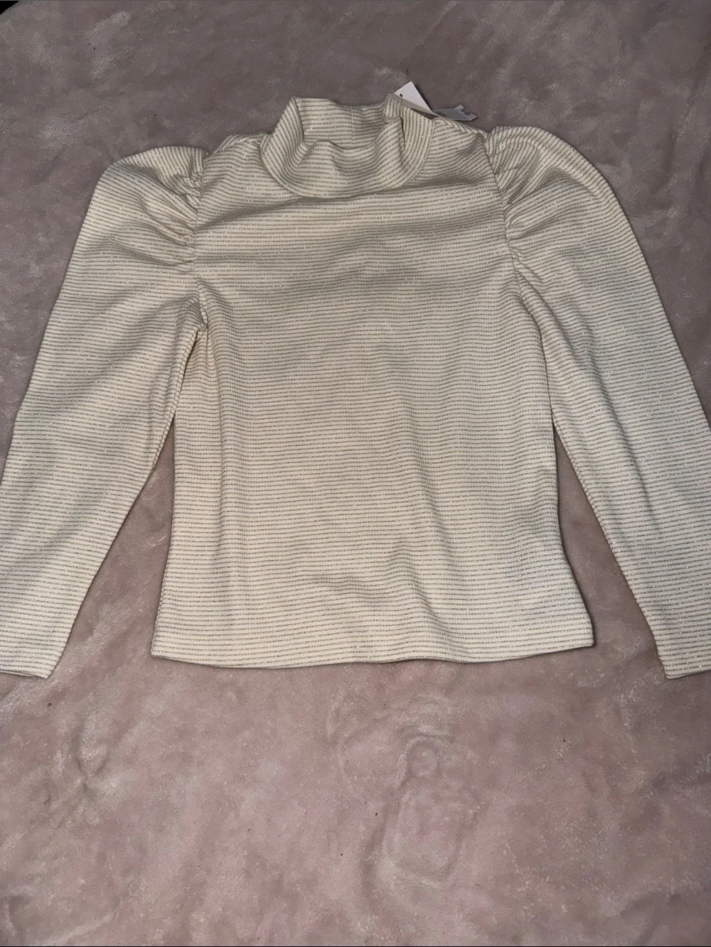 GAP Cream Ribbed Turtleneck Top